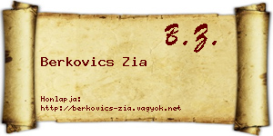 Berkovics Zia névjegykártya